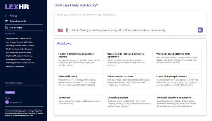 LEXHR.ai - Legal AI Assistant